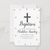 Baptisme Christening Confetti Pink Folie Gold Stip Kaart (Voorkant)