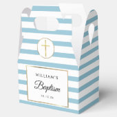 Baptisme Christening Cute Blue Stripe Favor Box Bedankdoosjes (Geopend)
