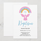 Baptisme Christening-engel en regenboog Kaart (Voorkant / Achterkant)