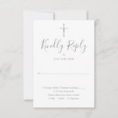 Baptisme Christening First Heilige Communauteit Zi RSVP Kaartje (Voorkant)