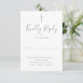 Baptisme Christening First Heilige Communauteit Zi RSVP Kaartje (Staand voorkant)