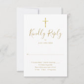 Baptisme Christening First Heilige Communist Gold RSVP Kaartje (Voorkant)