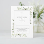 Baptisme Christening First Heilige Communistische RSVP Kaartje (Staand voorkant)