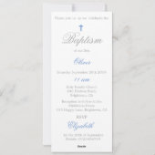 Baptisme | Christening Foto Baby Blue Invitation Feestdagenkaart (Achterkant)