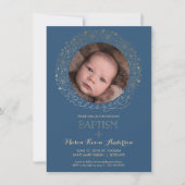 Baptisme, Christening Foto Uitnodiging, jongens ui Kaart (Voorkant)