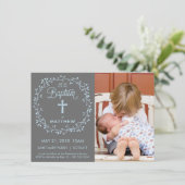 Baptisme, Christening Foto Uitnodiging, jongens ui Kaart (Staand voorkant)