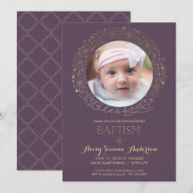 Baptisme, Christening Foto Uitnodiging, Meisjes