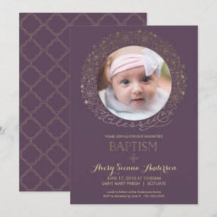 Baptisme, Christening Foto Uitnodiging, Meisjes Kaart