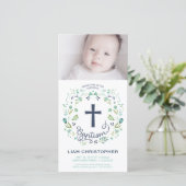 Baptisme, Christening Fotokaart Uitnodiging - Jong (Staand voorkant)