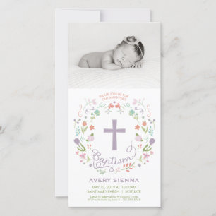 Baptisme, Christening Fotokaart Uitnodiging - Meis