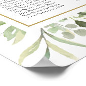 Baptisme Christening Greenery Gold Seating Chart Poster (Hoek)