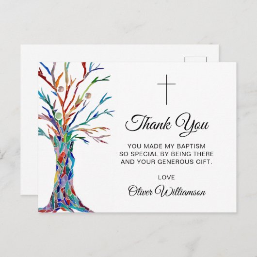 Baptisme Christening - Hartelijk dank Briefkaart (Voorkant / Achterkant)