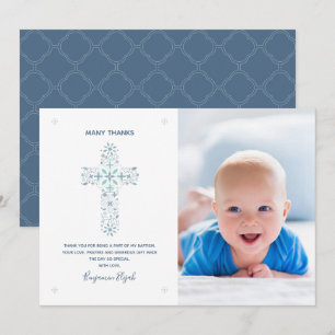 Baptisme, Christening Hartelijk dank Kaart - Baby 