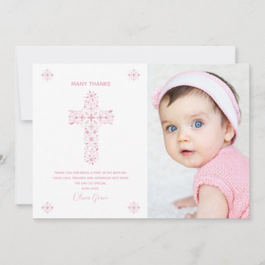 Baptisme, Christening Hartelijk dank, kaart met fo (Voorkant)