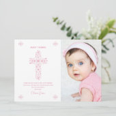 Baptisme, Christening Hartelijk dank, kaart met fo (Staand voorkant)
