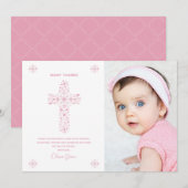 Baptisme, Christening Hartelijk dank, kaart met fo (Voorkant / Achterkant)
