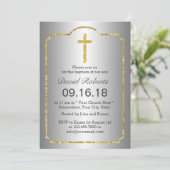 Baptisme Christening Heilig Kruisgoud met zilver Kaart (Staand voorkant)