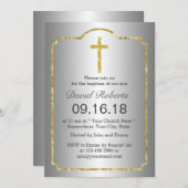 Baptisme Christening Heilig Kruisgoud met zilver Kaart (Voorkant / Achterkant)