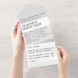 Baptisme Christening in één uitnodiging