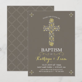 Baptisme, Christening Invitatio, Meisje en Jongen Kaart