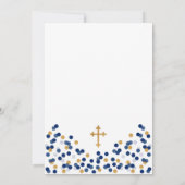 Baptisme, Christening Invitation in Navy en Gold Kaart (Achterkant)