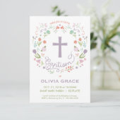 Baptisme, Christening Invite for Girl - Aanpassen Kaart (Staand voorkant)