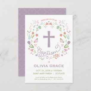 Baptisme, Christening Invite for Girl - Aanpassen Kaart