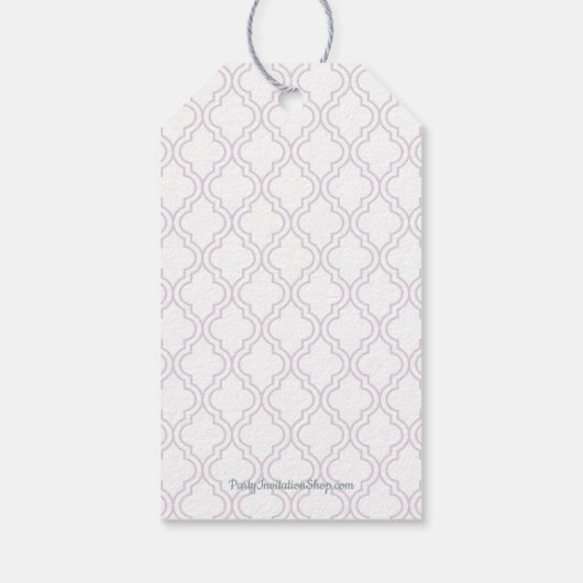 Baptisme, Christening Pink Cross Favor Gift Label Cadeaulabel (Achterkant)