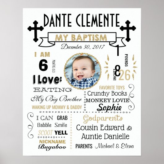 Baptisme Christening poster mijlpaal (Voorkant)