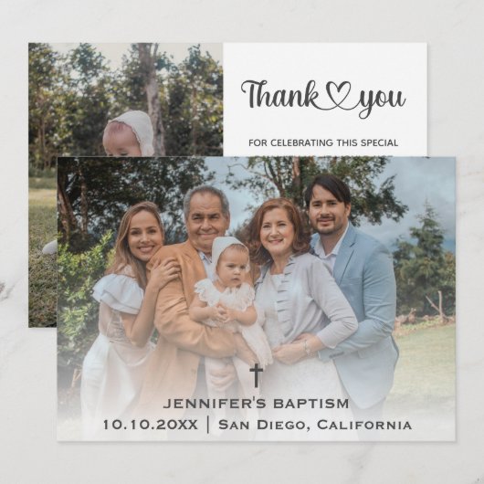 Baptisme Christening Religieuze Communie Christeli Bedankkaart (Voorkant / Achterkant)