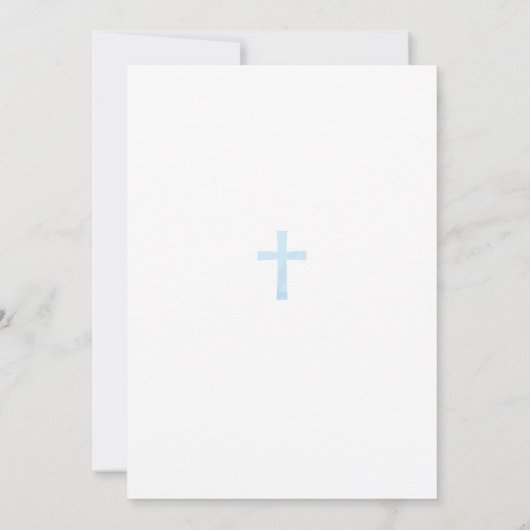 Baptisme, Christening Uitnodiging - Baby Boy Invit (Achterkant)