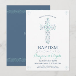 Baptisme, Christening Uitnodiging - Baby Boy Invit