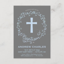 Baptisme, Christening Uitnodiging - Baby Boy Invit