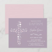 Baptisme, Christening Uitnodiging - Baby Girl Invi (Voorkant / Achterkant)