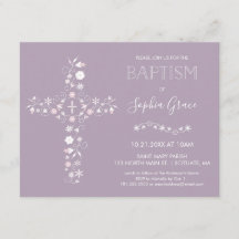 Baptisme, Christening Uitnodiging - Baby Girl Invi