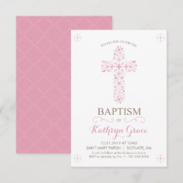 Baptisme, Christening Uitnodiging, Baby Girls Uitn Kaart
