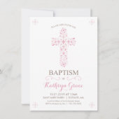 Baptisme, Christening Uitnodiging, Baby Girls Uitn Kaart (Voorkant)