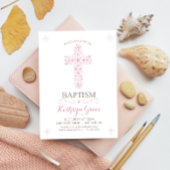 Baptisme, Christening Uitnodiging, Baby Girls Uitn Kaart
