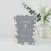 Baptisme, Christening Uitnodiging - Bloemen & Krui (Staand voorkant)