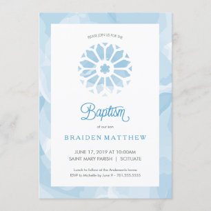 Baptisme, Christening Uitnodiging, Boys Uitnodigin Kaart