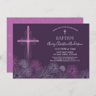 Baptisme, Christening Uitnodiging - Meisje, Aangep