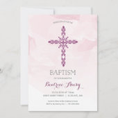 Baptisme, Christening Uitnodiging, trendy waterver Kaart (Voorkant)