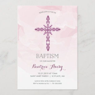 Baptisme, Christening Uitnodiging, trendy waterver Kaart