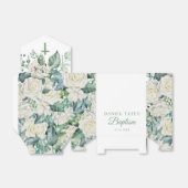 Baptisme & Christening White Flowers Eucalyptus Bedankdoosjes (Uitgevouwen)