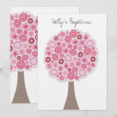 Baptisme Christening White Roze Cherry Blossom Tre Kaart (Voorkant / Achterkant)