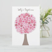 Baptisme Christening White Roze Cherry Blossom Tre Kaart (Staand voorkant)