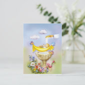 Baptisme, christenuitnodiging briefkaart (Staand voorkant)