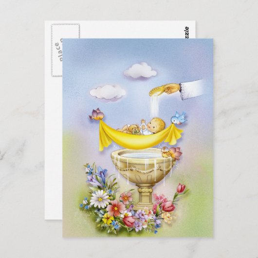 Baptisme, christenuitnodiging briefkaart (Voorkant / Achterkant)