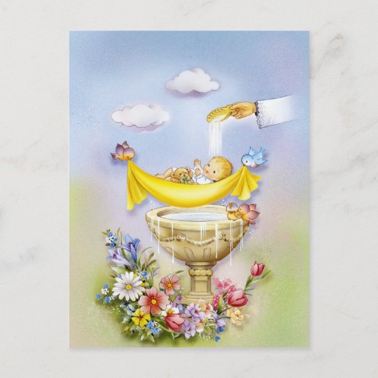 Baptisme, christenuitnodiging briefkaart (Voorkant)