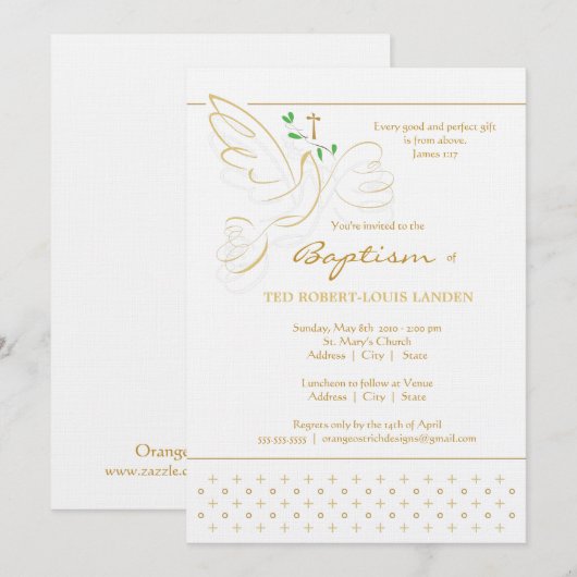 Baptisme | Christenuitnodiging Kaart (Voorkant / Achterkant)